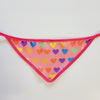 PINK COLORFUL HEARTS DOG BANDANA.