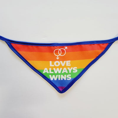 BLUE LOVE ALWAYS WINS DOG BANDANA