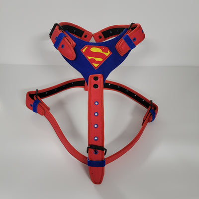 SUPERMAN BLACK DOG HARNESS