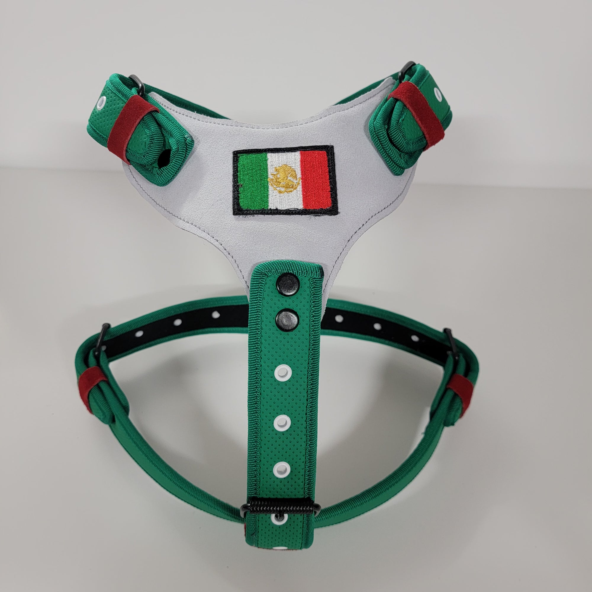 MEXICAN FLAG GREEN DOG HARNESS