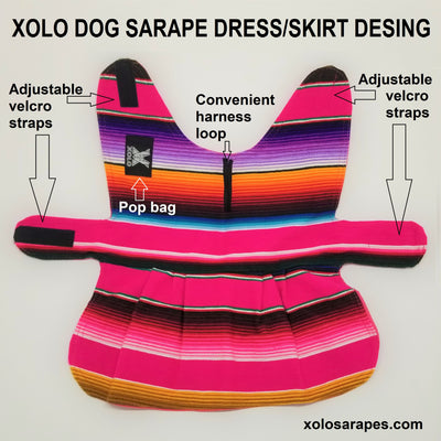 PINK SARAPE DOG DRESS
