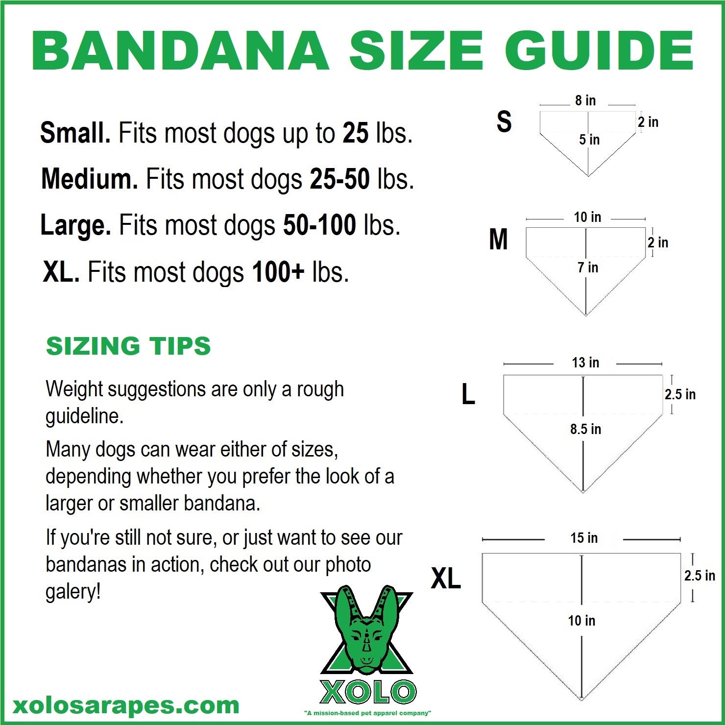 Dog deals bandana measurements